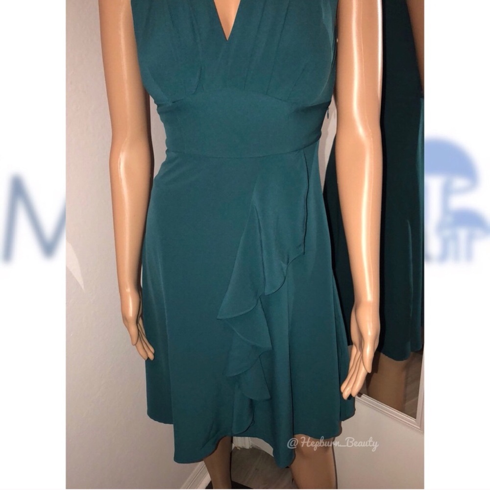 NEW ModCloth Teal Ruffle Dress - Picture 6 of 8